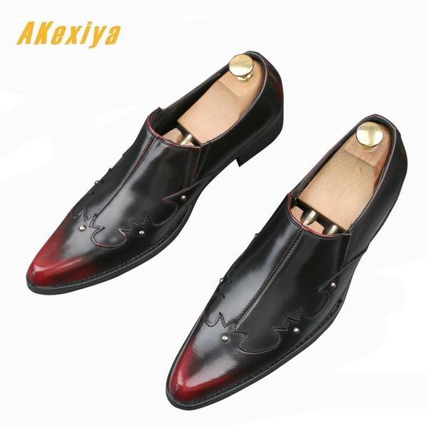 

2020 men pointed rivet stitching oxfords flats shoes brand designer male homecoming dress wedding prom shoes zapatos hombre, Black