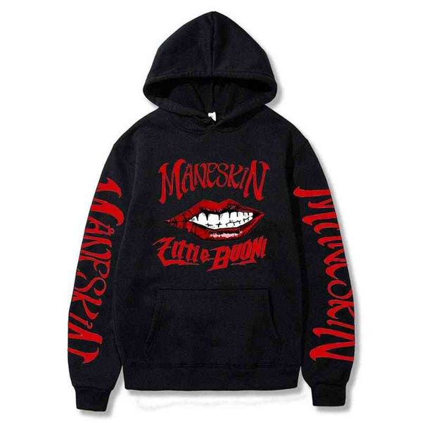 NXY Herren Hoodies Maneskin Sweatshirt Italienisch Sänger Streetwear Tops Harajuku Männer Mit Kapuze Pullover Lässig Übergroß Unisex Moletom 221224