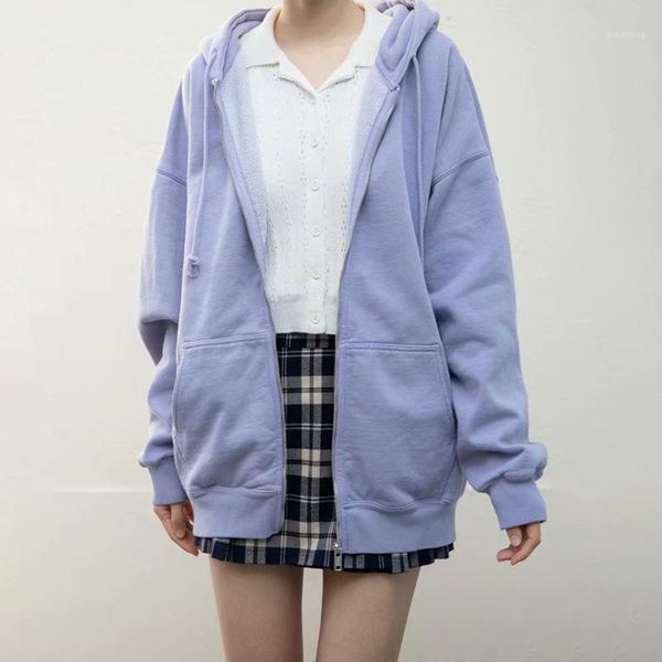 

oversize girls soft hooded fleece jackets 2021 spring fashion ladies vintage cotton coats streetwear women chic long outerwear1, Black;brown