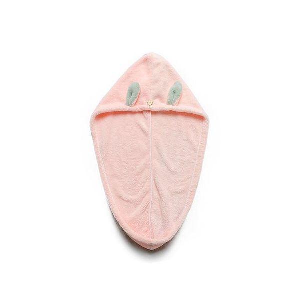 

cartoon cute rabbit ears shower cap thickened coral velvet absorbent instant dry superfine fiber wrap turban f jllhni
