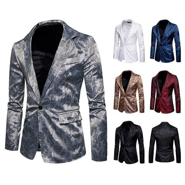 

fashion light grey printing male singer costumes evening party prom men's casual blazer jacket man nightclub dancing suit coats1, White;black