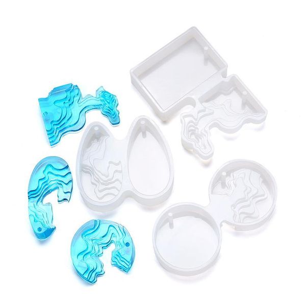 

step field island shape sile mold pendant for jewelry making resin mold casting m bbywuz, Black