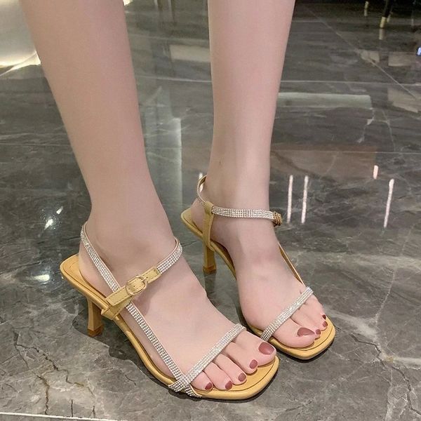 

fashion buckle studded stiletto high heel sandals women pumps ankle strap shoes woman summer shoes rome shoes zapatos mujer #p64a