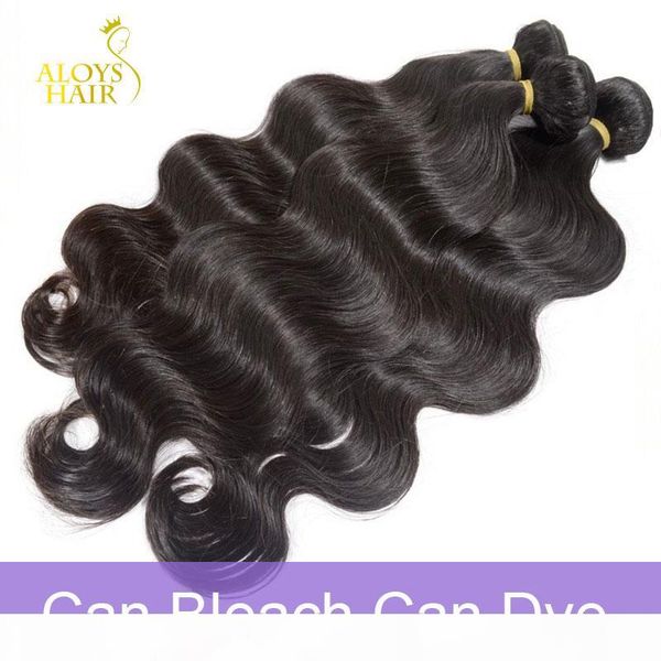 

grade 10a brazilian virgin hair body wave unprocessed raw peruvian indian malaysian human hair weave 3 4bundles lot natural color can bleach, Black