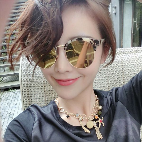 

sunglasses 2020 new star same round female fashion personality round face sunglasses glasses net red eyes fashion man, White;black