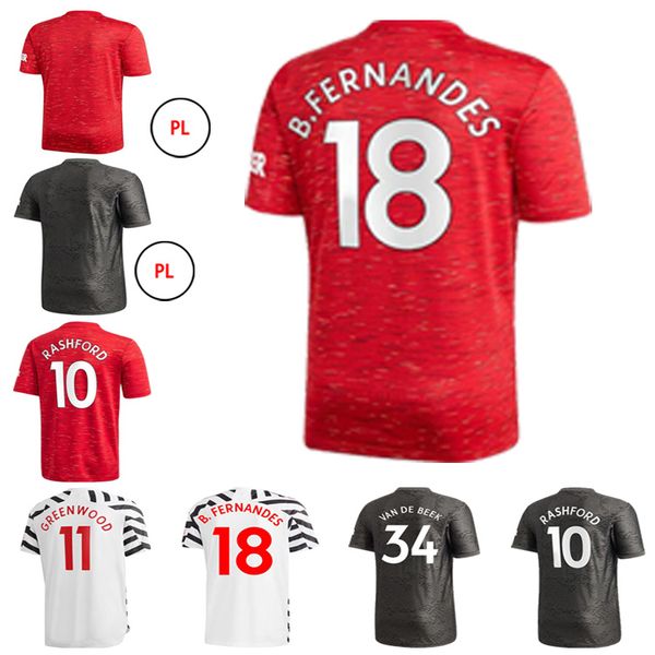 

20 21 home away soccer jersey sancho rashford greenwood james pogba martial maguire man + kids short sleeve sports shirt, Black;yellow