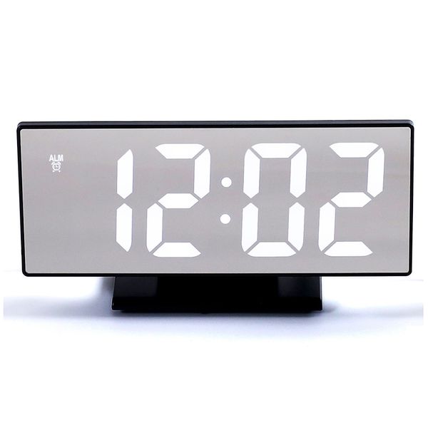 Электронные часы Стол Зеркало Дисплей Многофункциональный Снурная ночь Большой Номер Дисплей Светодиодный Настольный Будильник Часы Despertador 201222