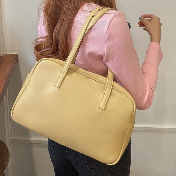 

cross body college style girls student shoulder bag pu leather women daily underarm large capacity fashion ladies small tote handbags