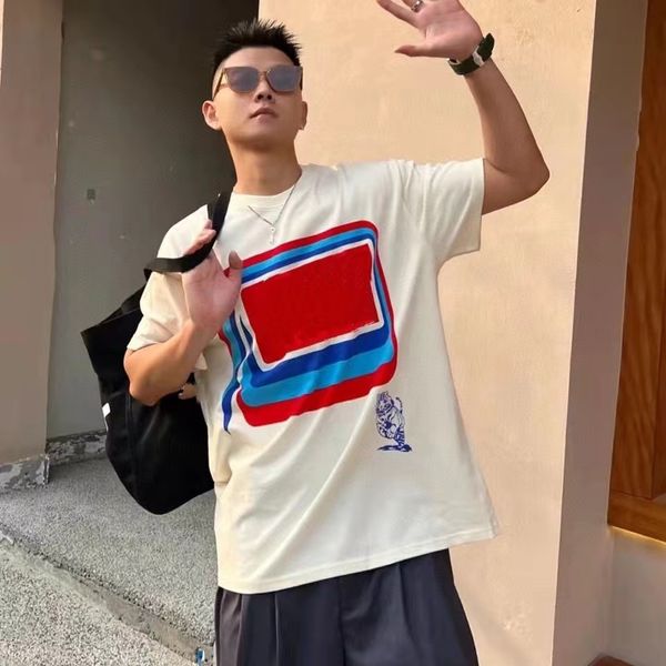 

brand designer women's t-shirt casual letter print round neck loose short sleeves fashion t-shirts for men and women, White