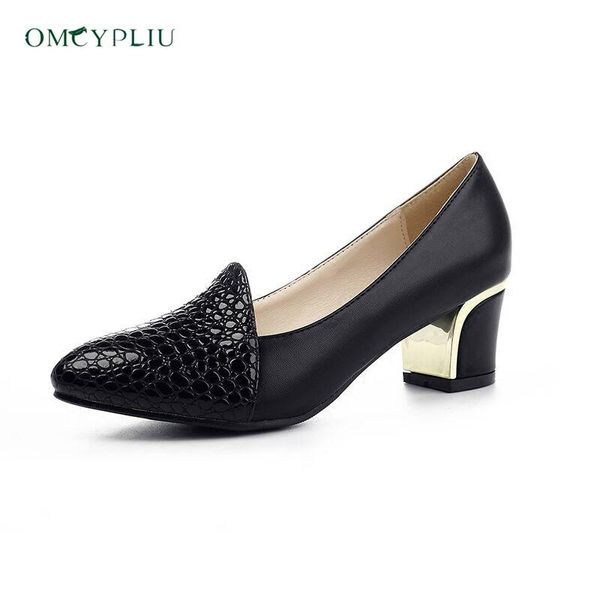 

luxury designer women shoes 2021 fashion black heels work leather shallow ladies shoes plus size 41 zapatos mujer
