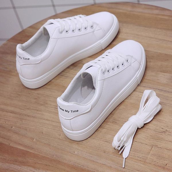 

white sneakers women canvas shoes women fashion round toe flat shoes lace-up casual zapatillas mujer reflective strip designer, Black