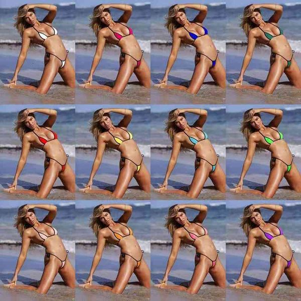 

summer products solid color brazilian bikini women swimsuit mini string bikini set stretch swimsuit, White;black