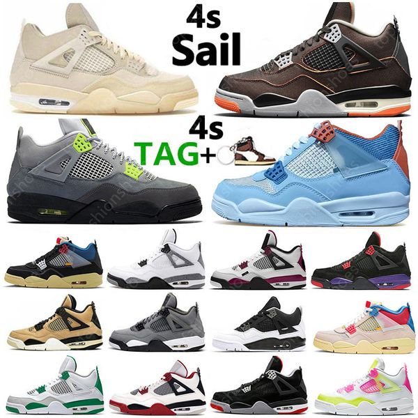 

discount starfish pine green sail bred 4 4s guava ice men basketball shoes fire red white cement royalty mens trainers sports sneakers, White;red