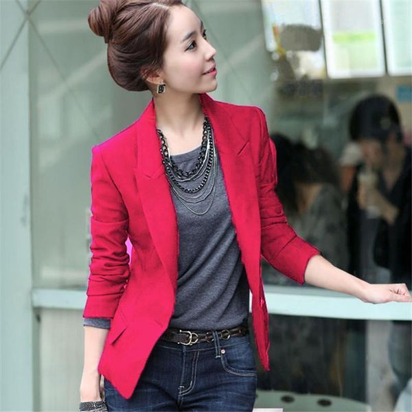 

women's suits & blazers spring autumn suit women office ladies casual blazer jacket female outerwear slim long sleeve solid q22711, White;black