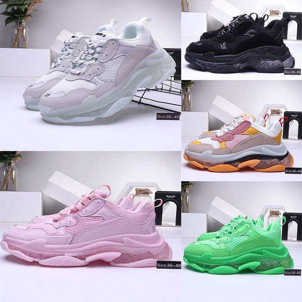 

2020 triple s platform paris 17fw triple s sneaker for men women black red white green casual dad shoes tennis increasing sneakers 36-45
