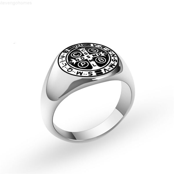 

sell cross-border titanium e-commerce bible cross pattern christian jesus tombstone stainless steel ring, Golden;silver