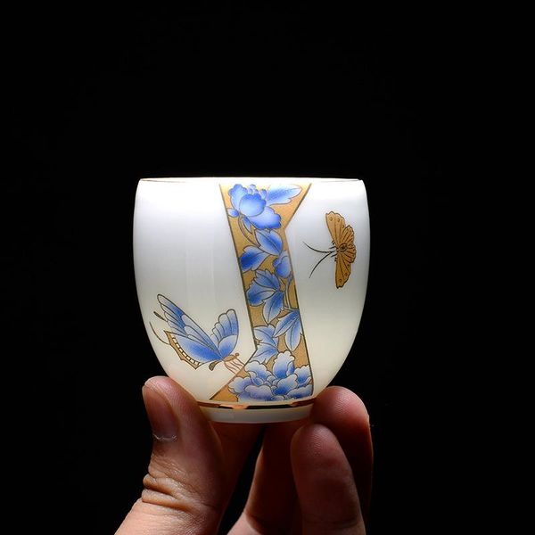 

chinese teacup household ceramic samll tea cup 4pcs bone china tea sets tea bowl porcelain wine cup bbyevv bwkf