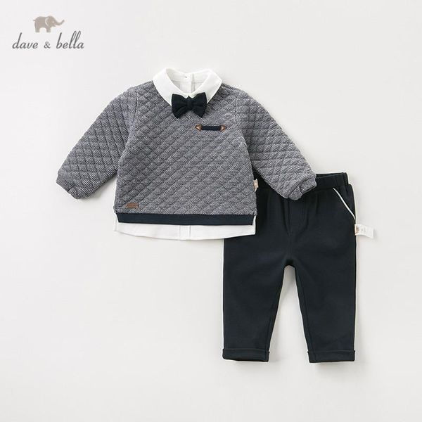 

db11844 дэйв беллы осенью наборы мальчик моды одежды мальчиков с длинным рукавом костюмы детей, White