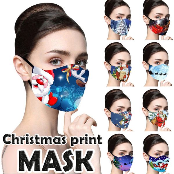 

christmas print cover newbreathable multi-purpose reuse rescue mouth fashion designer face mask multiple proteccion #m