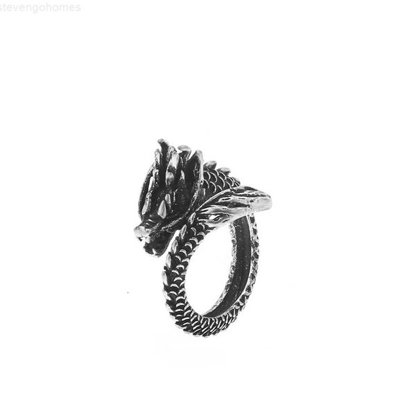 

head vintage men personality luminous dragon ring, Silver