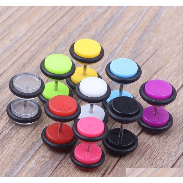 

man ear stud screw 100pcs 9 color s of cheater faux fake ear plugs gauges tapers 16g ear jllqxd yy_dhhome, Silver