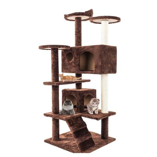

52" cat tree tower condo furniture scratch post kitty pet house cats playing