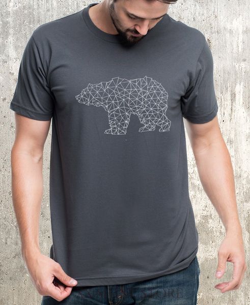 

mens t-shirt bear made of triangles available in s m l xl and 2xl 100% cotton t shirt men women tee sport hooded sweatshirt hoodie
