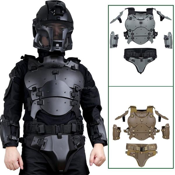 

hunting jackets multi-function tactical armor set molle shooting paintball vest cs combat army suits, Camo;black