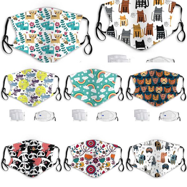 

with 2 filters face pm2.5 kids masks cartoon anti-fog haze dust protection reusable washable ha shwf 6n8m