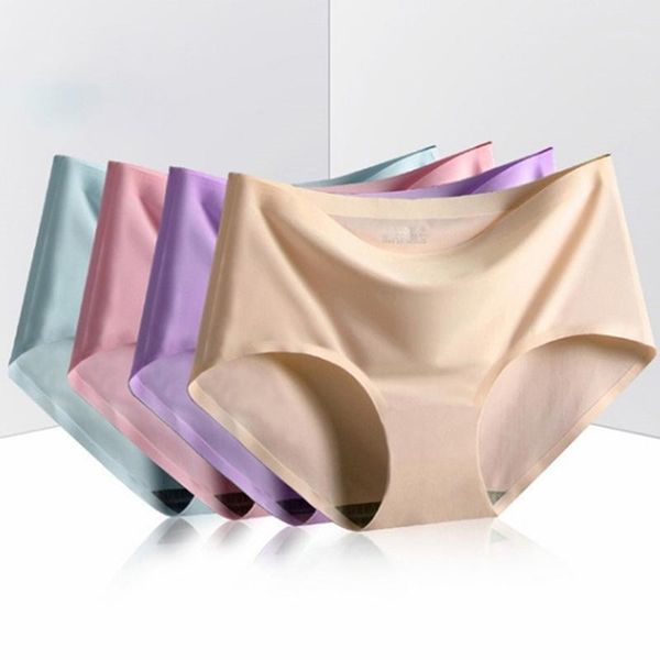 

ice silk lingerie female underwear panties for women's underpants comfortable soft traceless summer seamless briefs1, Black;pink