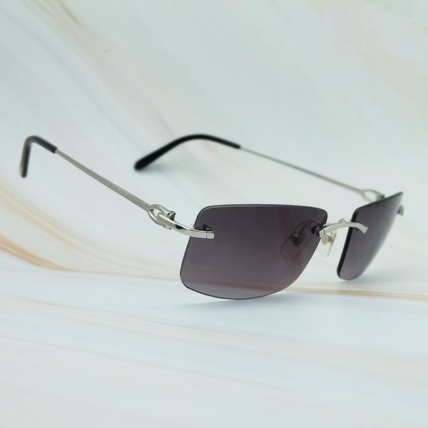 

2021 new popular rimless metal sunglasses men women brand carter sunglass uv protect retro vintage designer square glasses tpi1, White;black