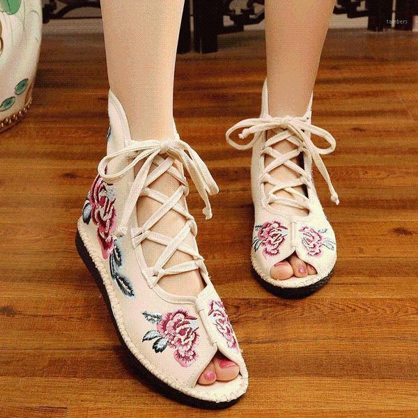 

floral vintage women boots casual flats embroider cotton fabric womens fashion shoes woman boot harajuku zapatos de mujer ladies1, Black