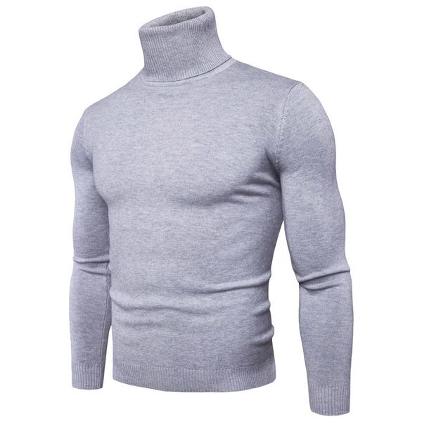 

2021 new mens slim turtleneck sweater autumn winter knitwear men solid color sweaters high neck male casual knitted t66b, White;black