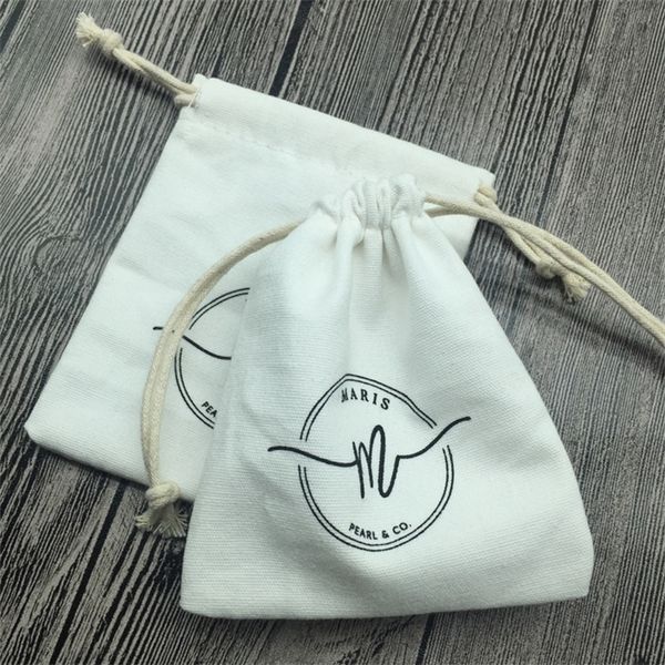 

100% cotton eco friendly drawstring pouch jewelry packaging bag makeup/tools/wedding/party/necklace/gift bag custom logo bags t200602, Pink;blue