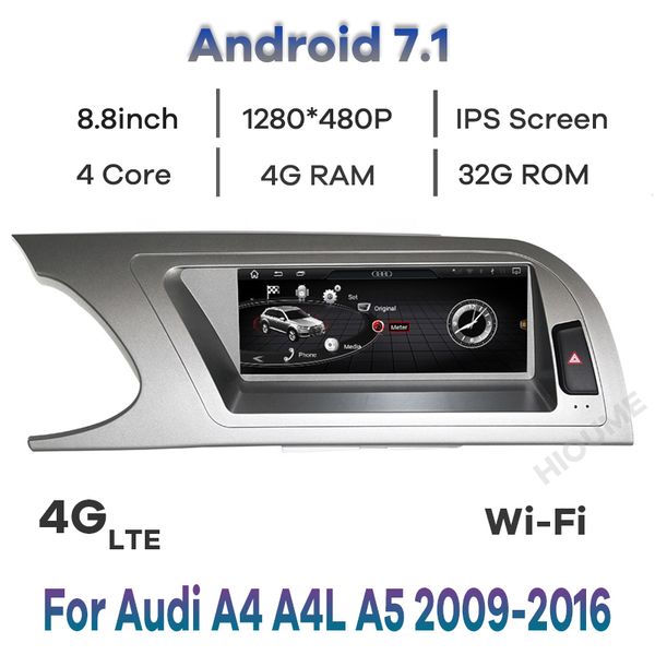 

8.8" android 7.1 car radio multimedia player gps navigation for audi a4 b8 2009-2016 4+32g wifi ips touch screen bt 4g let