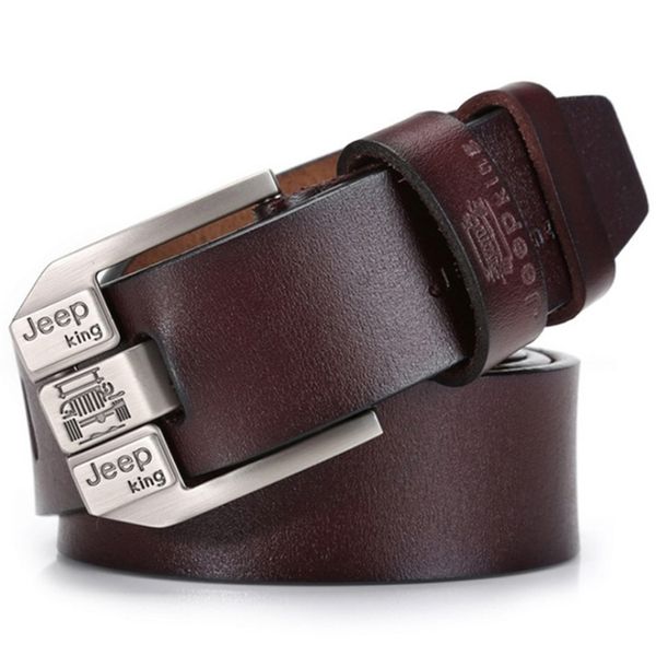

designer 100% upper genuine leather alloy pin buckle belt for men fashion business men belts vintage style gift y200520, Black;brown