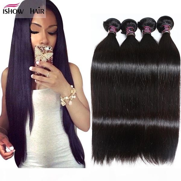 

8a mink brazillian straight unprocessed brazilian peruvian virgin human hair bundles wholesale vrigin malaysian hair straight hair extension, Black