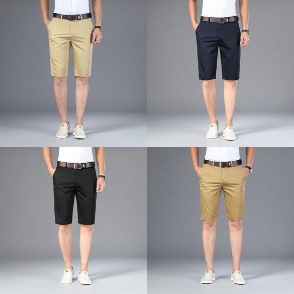 

5otzm large shorts men's anti casual pantsshorts silk pants thin business straight ice casual thin wrinkle capris men's pants xx2t, Blue