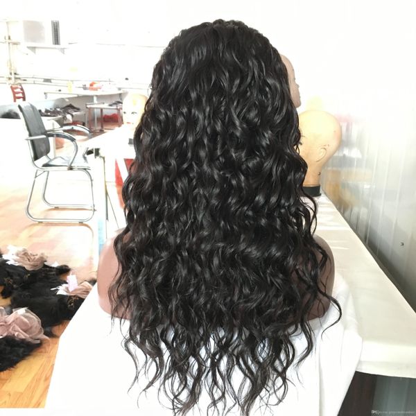 

wet wave lace front human hair wigs for women pre plucked brazilian remy hair wigs bleached knots baby hair, Black;brown