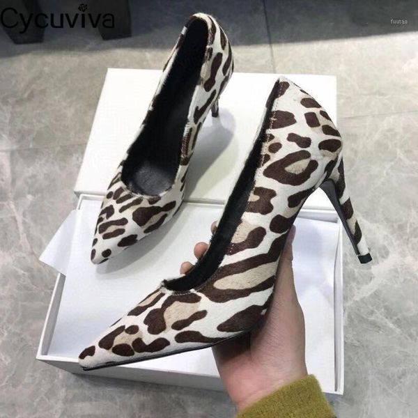 

2020 new leopard print thin high heels woman pumps pointy toe runway party formal shoes spring horsehair slip on ladies shoes1, Black