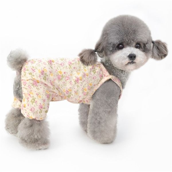 Menina cão roupas jumpsuit verão fêmea roupa vestuário pijamas macacões sleepwear cachorrinho traje pequeno cão vestuário dropshipping 201114