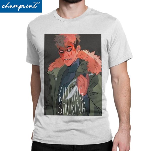 

vintage sangwoo o neck killing stalking korean yaoi manga short sleeve plus size clothing sport hooded sweatshirt hoodie men t shirt