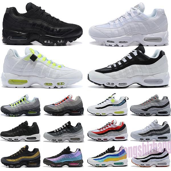 

95 athletic shoes triple black white laser purple aqua neon solar red 95s mens womens tt shoes trainers sports sneakers size 40-46 d21