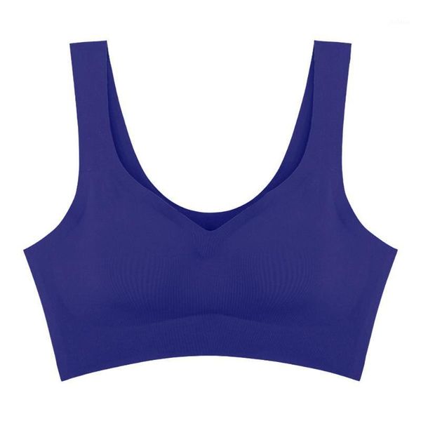 

sports sleep breathable seamless one piece no steel ring ice silk vest fitness running women bra1, Red;black