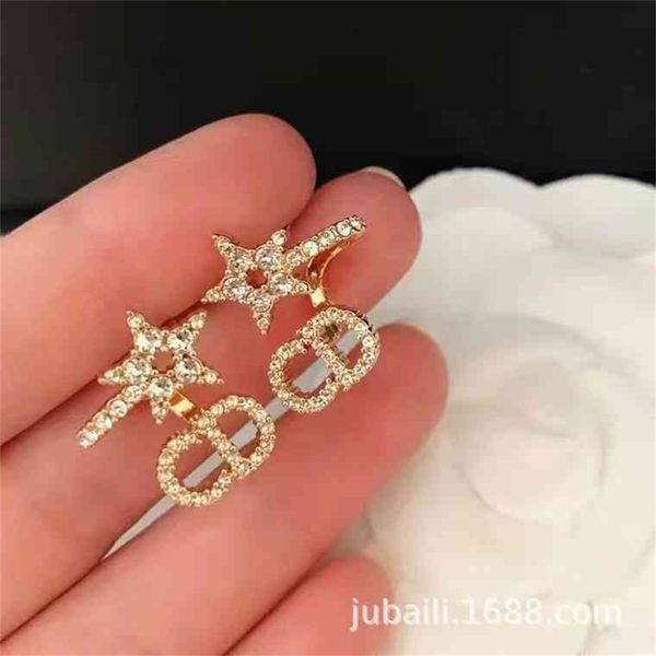 

86% off factory shopsilver needle simple diamond five pointed star advanced sense female, Golden