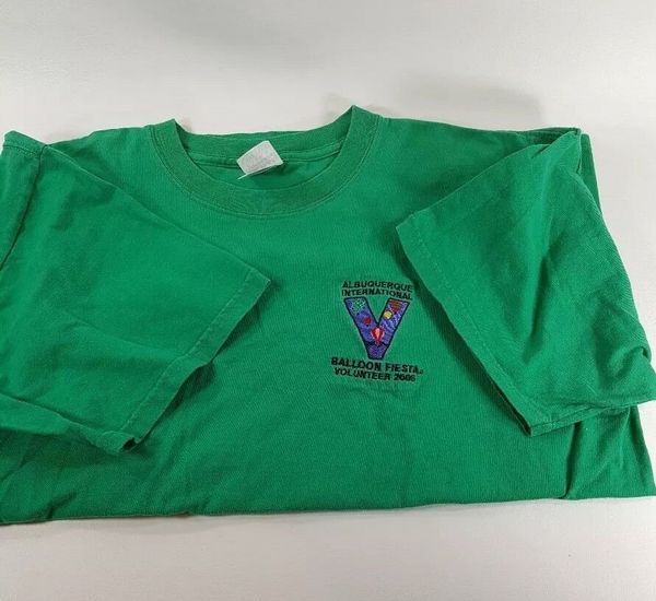 

albuquerque international balloon festival 2006 volunteer tee shirt green sport hooded sweatshirt hoodie