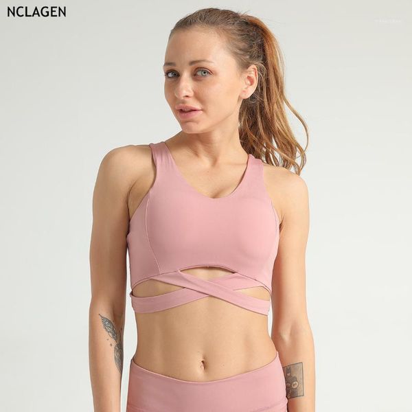 

gym clothing sport bra high support yoga crop women workout running mesh sportswear push-up impact fitness cross nclagen1, White;black