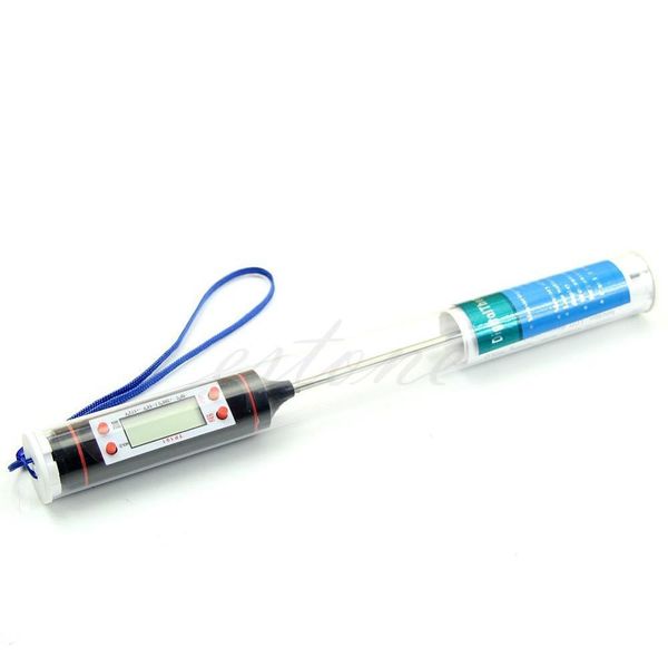 

digital cooking food probe meat household thermometer gauge kitchen bbq 4 buttons stainless steel food cooking bbq meat steak probe o7mnl