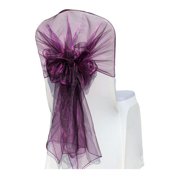 

10pcs/lot organza wedding chair knot/chair sashes/chair hoods/ chair covers decoration for wedding party&event&banquet suppli jllgho