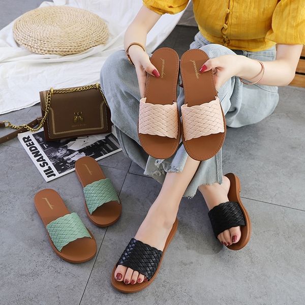 

galk jaycosin women shoes fashion laser reflective flat sandals women fashion casual leather sandals female slip summer on slippers f26, Black
